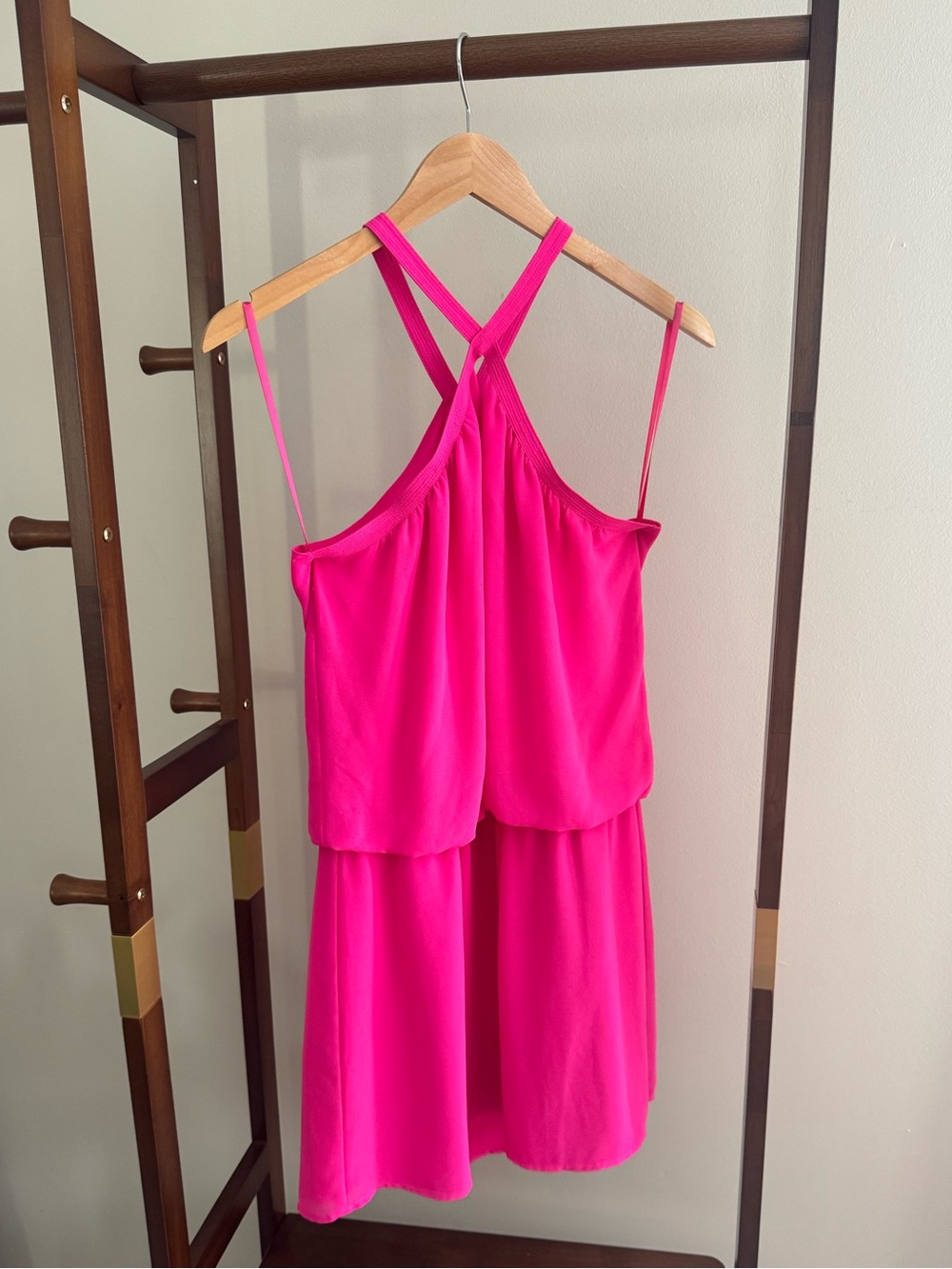 Naked Zebra Hot Pink Layered Mini Dress โ Size M
